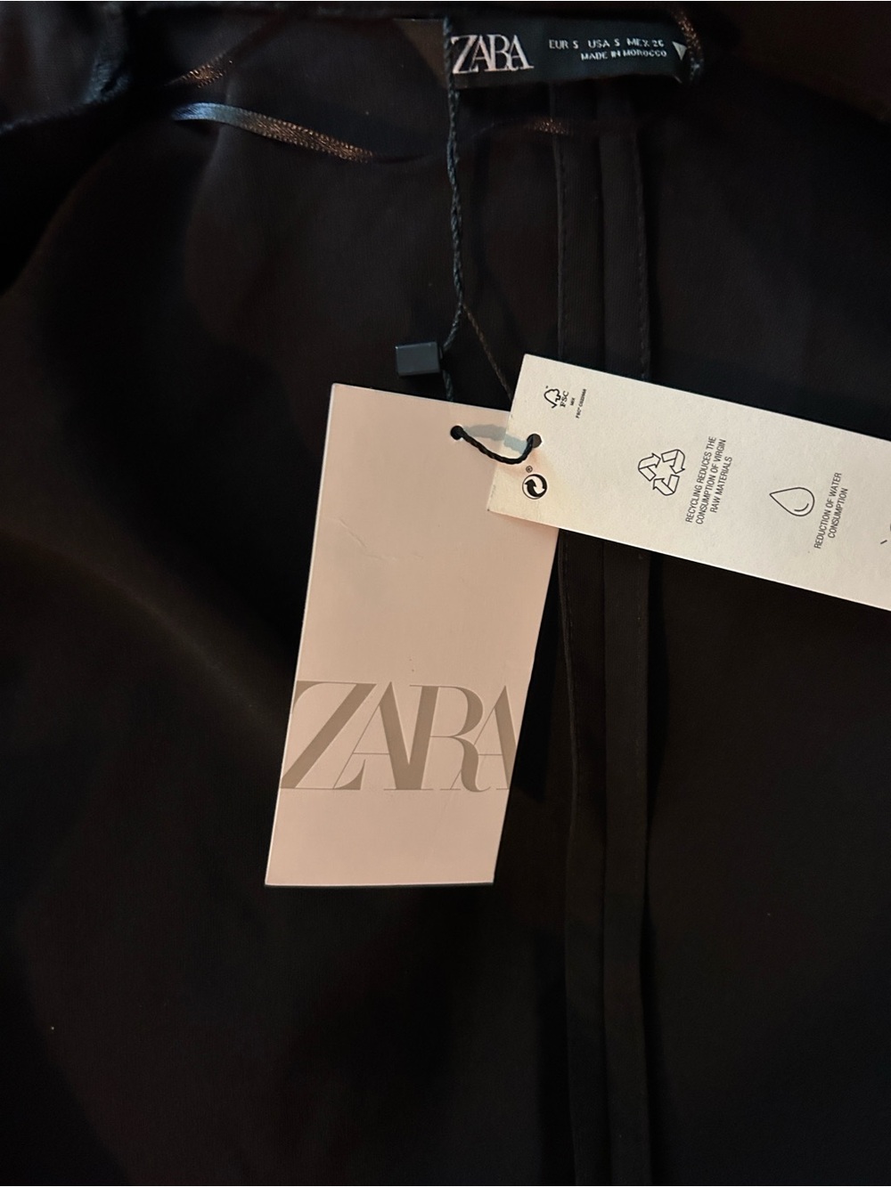 Zara black RHINESTONE FRINGE crop blazer/top sz. Small. *flaw, please read. - Picture 8 of 11